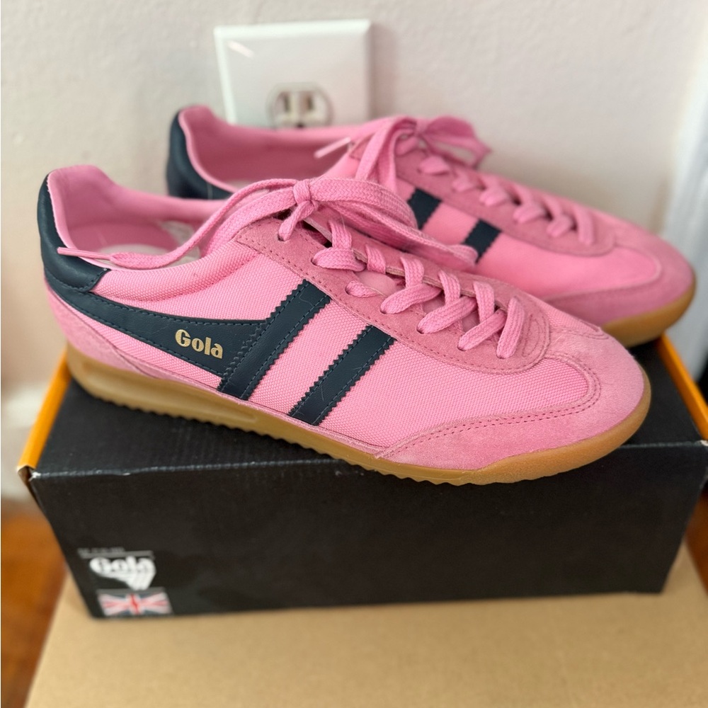Gola Tornado Sneakers in Mid Pink and Navy